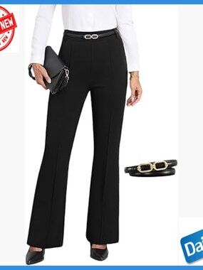 High Waisted Bootcut Stretch Dress Pants for Office Work Business Casual